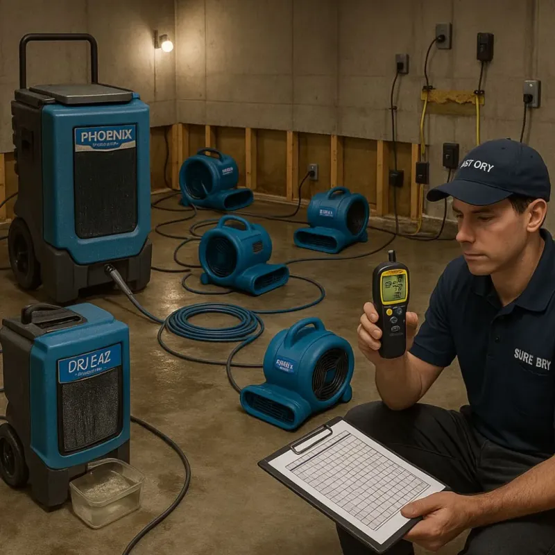 Structural Drying and Dehumidification process in Greensburg, OH